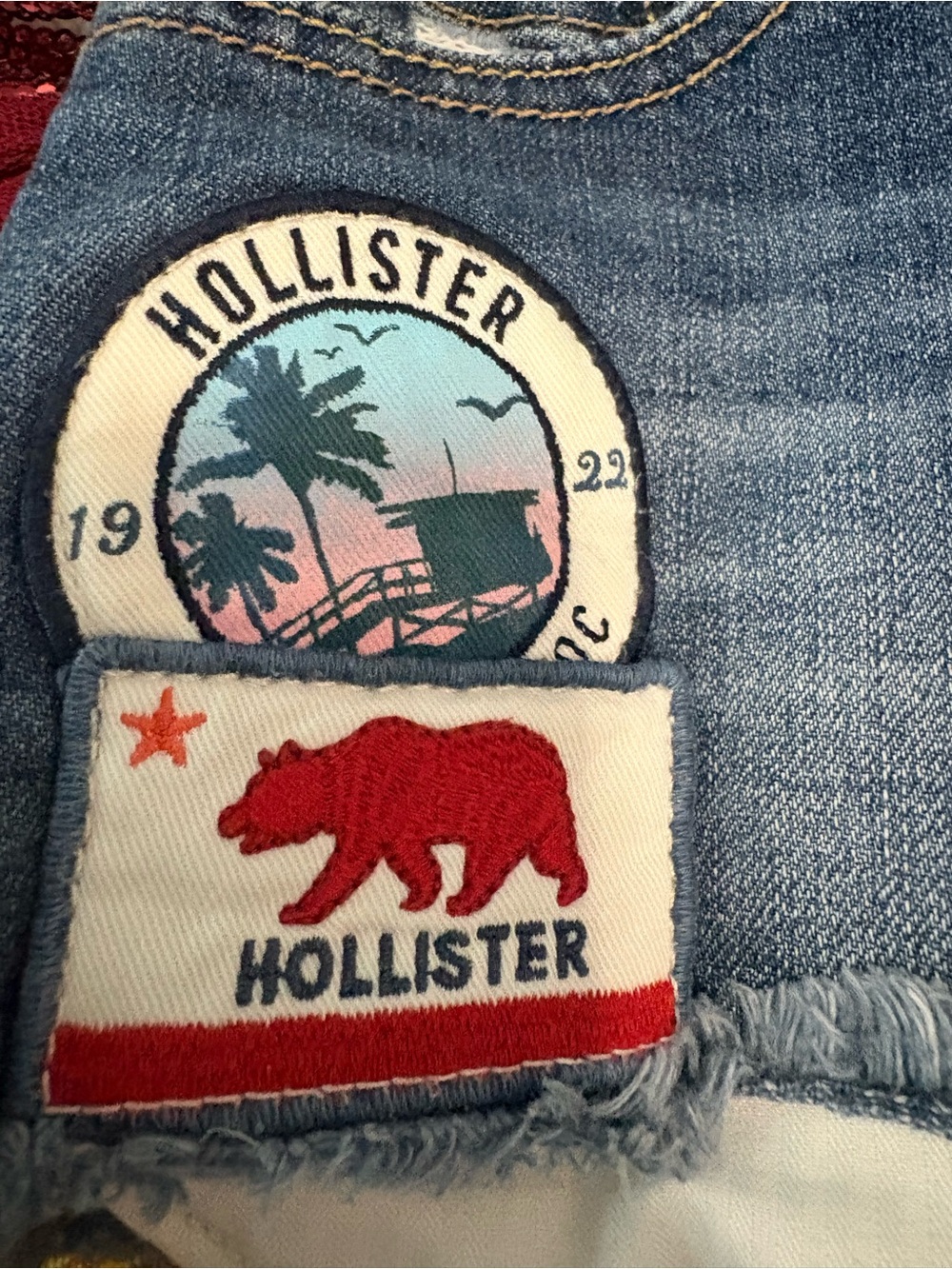 Hollister California Patch Denim Short-Shorts W25 | Low Rise Cutoffs - Picture 6 of 7